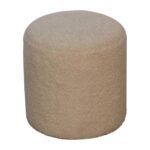 Lina Boucle Cream Round Footstool — product photograph