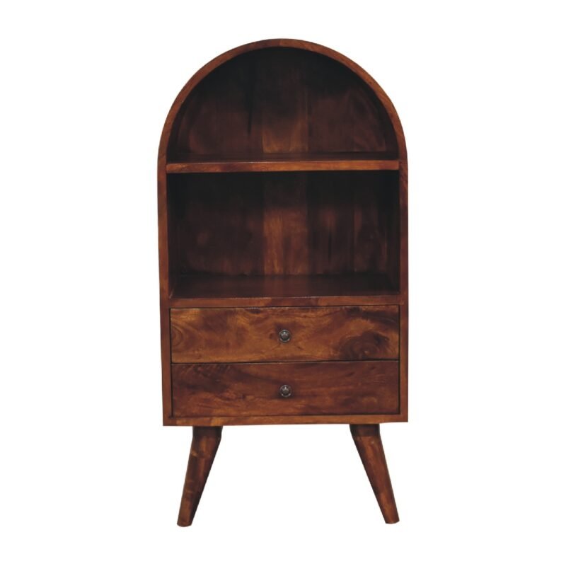 Lina Rounded Display Cabinet — Chestnut — alternate view