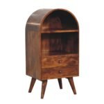 Lina Rounded Display Cabinet — Chestnut — product photograph
