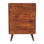 Lina Five-Drawer Chest — Chestnut — product photograph