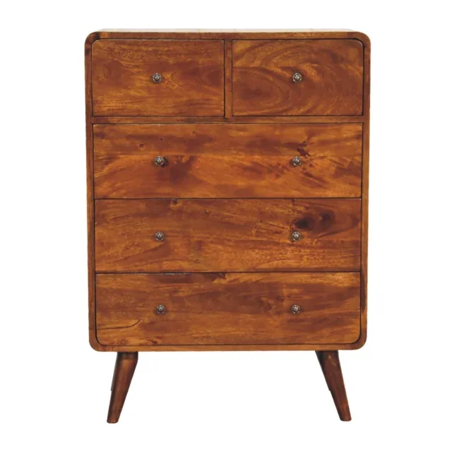 Lina Five-Drawer Chest — Chestnut — alternate view