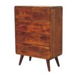Lina Five-Drawer Chest — Chestnut — product photograph