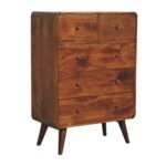 Lina Five-Drawer Chest — Chestnut — product photograph