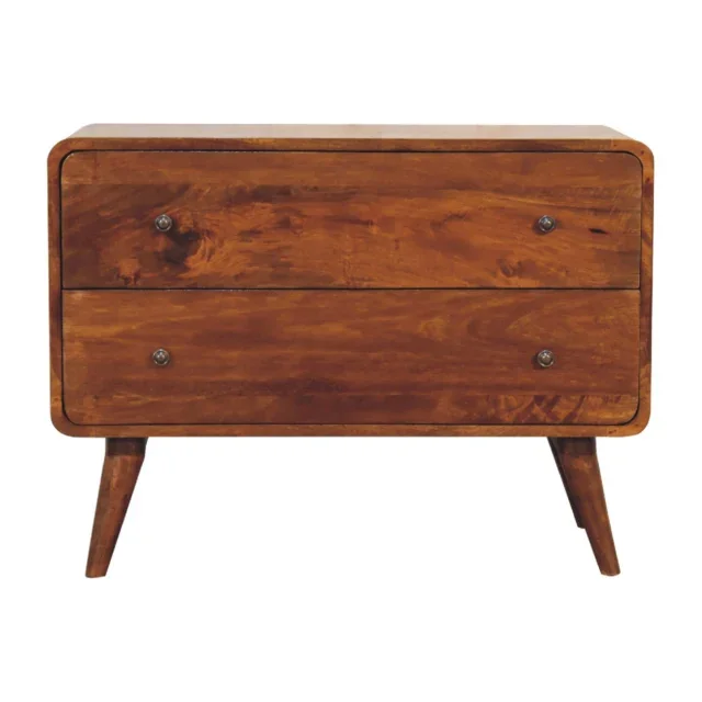 Lina Two-Drawer Chest — Chestnut — alternate view