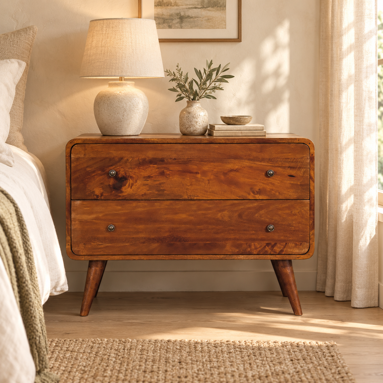 Lina chest in a warm, naturally styled interior
