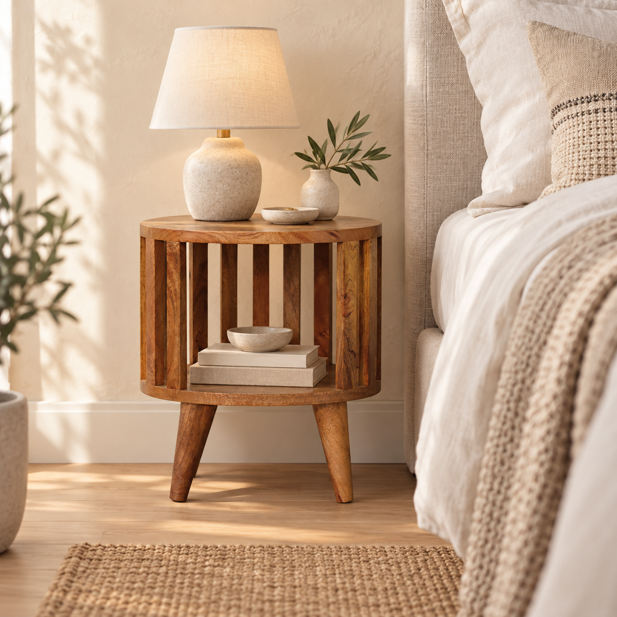 Ariella Open Bedside in a styled interior