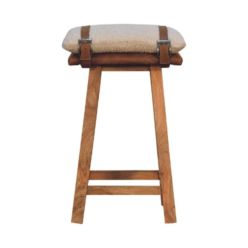 Nord Strapped Bouclé Bar Stool — alternate view