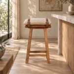 Nord Strapped Bouclé Bar Stool — styled interior