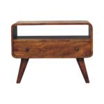 Lina Petite Curved Media Unit — Chestnut — product photograph