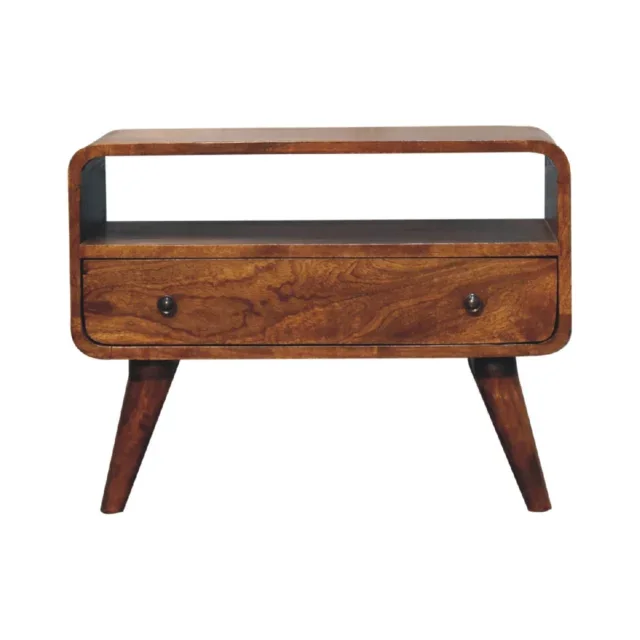 Lina Petite Curved Media Unit — Chestnut — alternate view