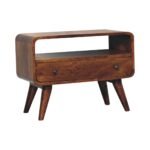 Lina Petite Curved Media Unit — Chestnut — product photograph