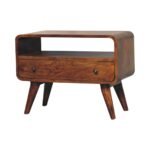 Lina Petite Curved Media Unit — Chestnut — product photograph