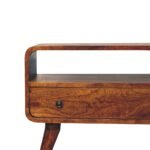 Lina Petite Curved Media Unit — Chestnut — product photograph