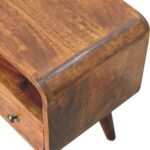 Lina Petite Curved Media Unit — Chestnut — product photograph