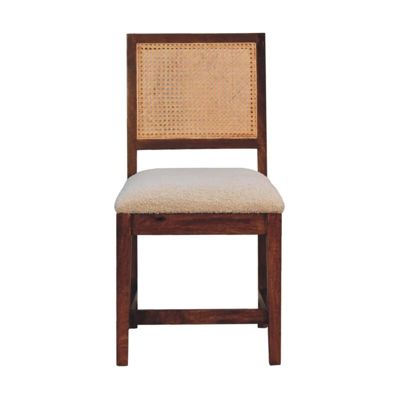 Saffron Rattan-Back Bouclé Chair — alternate view