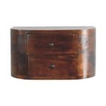 Lunar Two-Drawer Floating Bedside — Chestnut — product photograph