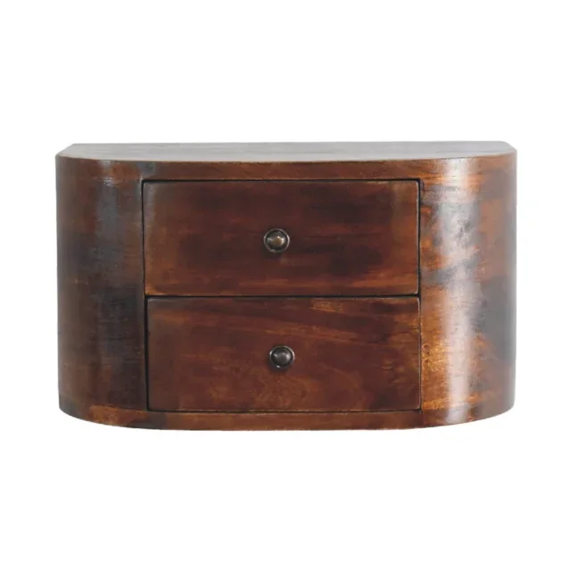 Lunar Two-Drawer Floating Bedside — Chestnut — alternate view