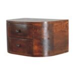 Lunar Two-Drawer Floating Bedside — Chestnut — product photograph