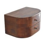 Lunar Two-Drawer Floating Bedside — Chestnut — product photograph