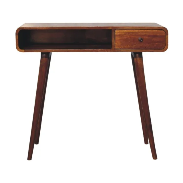 Lina Curved Writing Desk — Chestnut — alternate view
