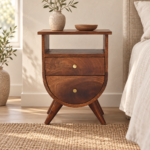 Forma Split Bedside — Chestnut — styled interior