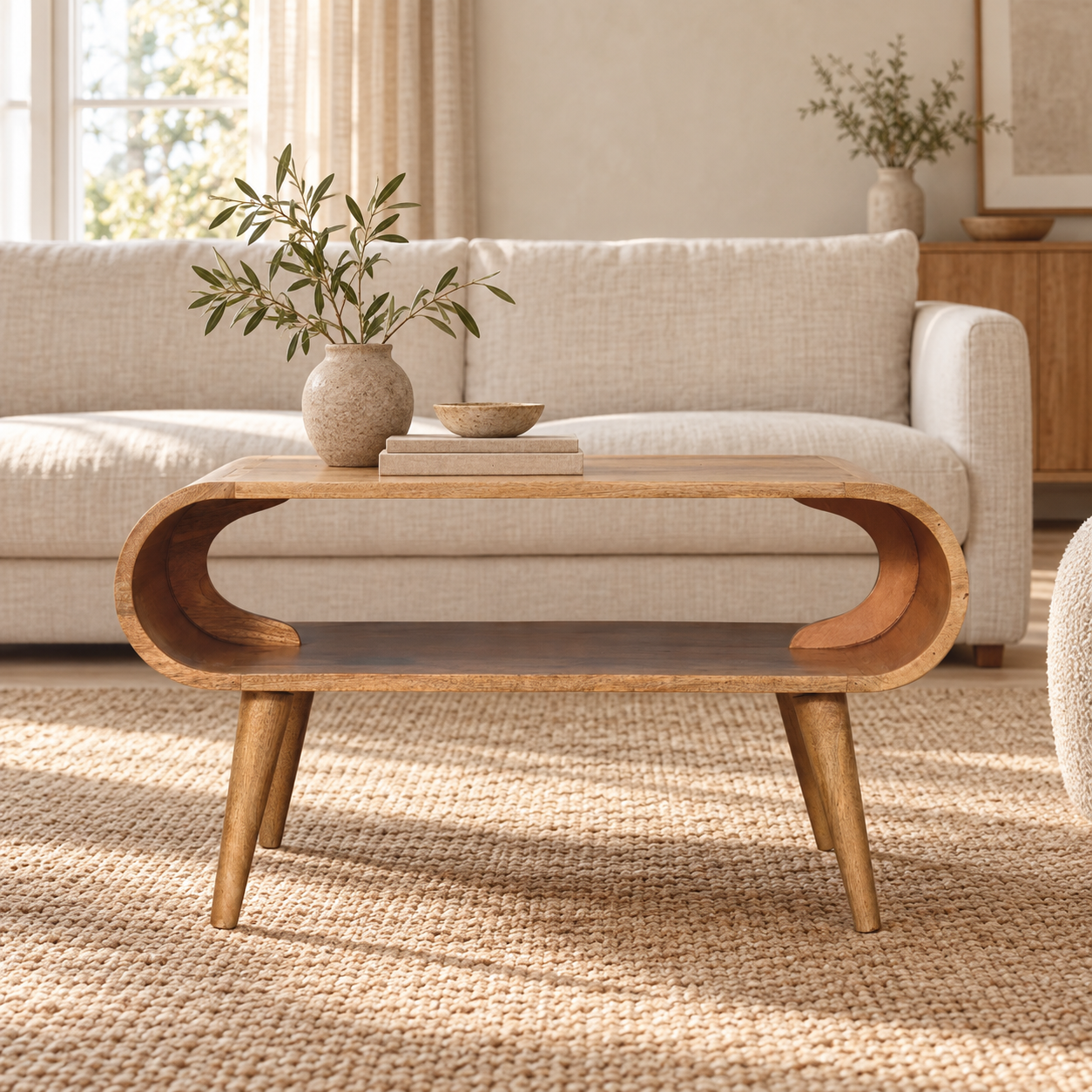 Forma Open Coffee Table — Natural — styled interior