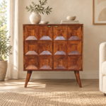 Quad Cabinet — Chestnut — styled interior
