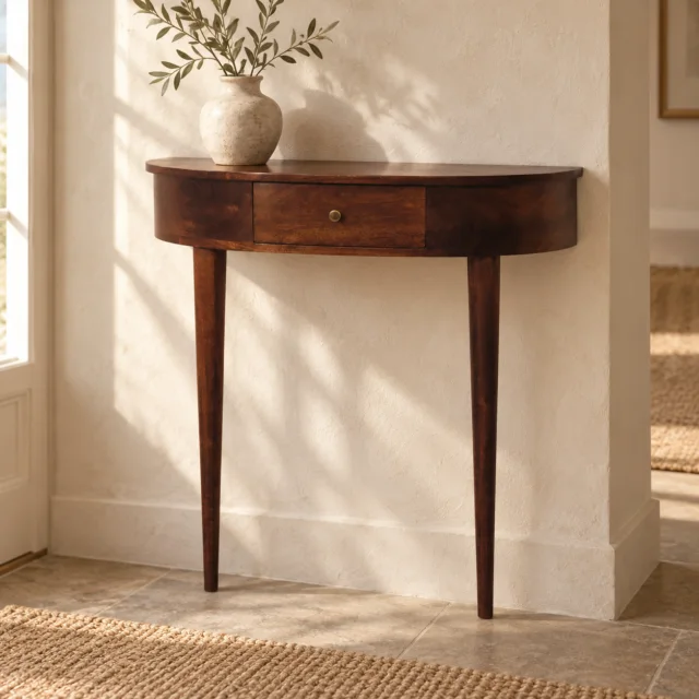 Forma Backless Mounted Console — Chestnut — styled interior