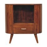 Cortez T-bar Open Slot Cabinet — Chestnut — product photograph