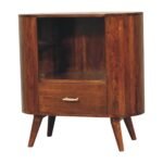 Cortez T-bar Open Slot Cabinet — Chestnut — product photograph