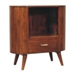 Cortez T-bar Open Slot Cabinet — Chestnut — product photograph