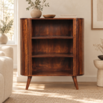 Cortez Open Cabinet — Chestnut — styled interior
