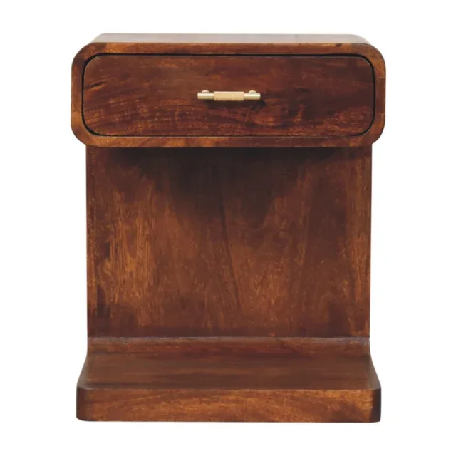 Lina T-Bar Rounded Bedside — Chestnut — alternate view