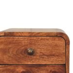 Lina Petite Curved Wall-Mounted Bedside — Honey Caramel — product photograph