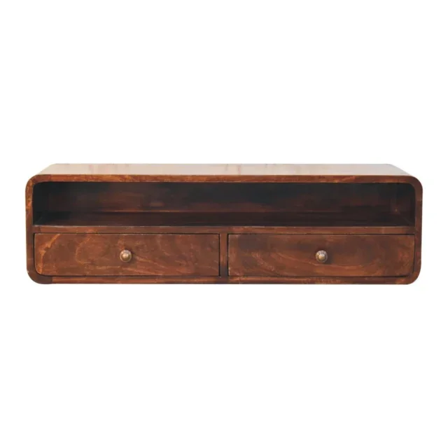 Walden Floating Walnut Open Console — California Walnut — alternate view