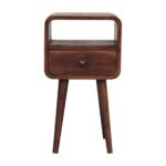 Lina Petite Curved Bedside with Open Slot — Honey Caramel — product photograph
