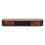 Lunar Two-Drawer Wall-Mounted Console — Chestnut · 110 × 15 cm — product photograph
