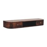 Lunar Two-Drawer Wall-Mounted Console — Chestnut · 110 × 15 cm — product photograph