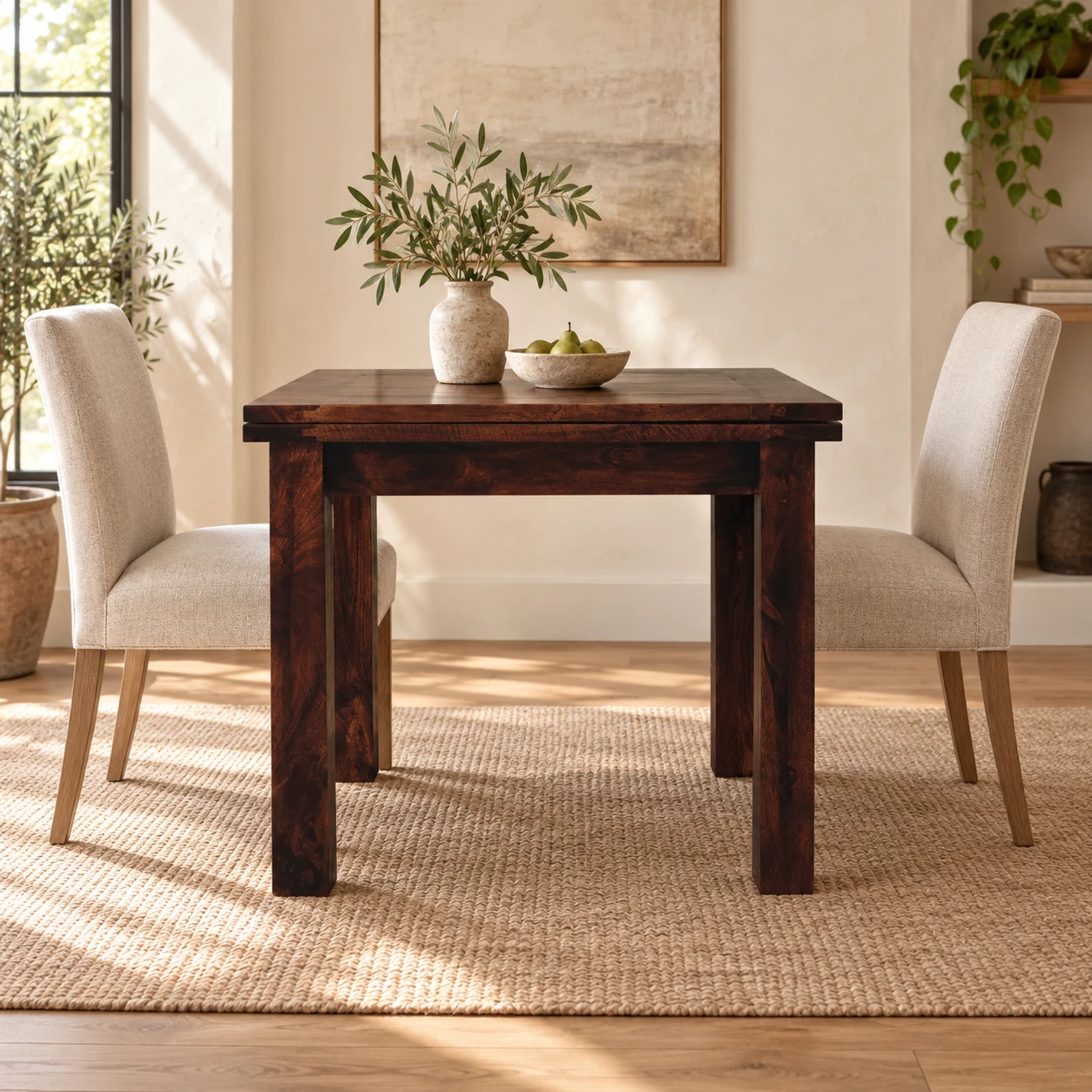 Nord Butterfly Extending Dining Table — Walnut — styled interior