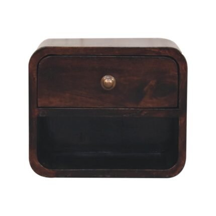 Forma Petite Floating Bedside with Lower Shelf — California Walnut