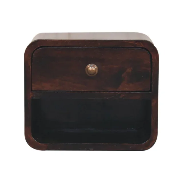 Forma Petite Floating Bedside with Lower Shelf — California Walnut — alternate view