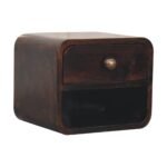 Walden Petite Curved Walnut Wall-Mounted Bedside with Open Slot — California Walnut — product photograph
