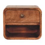 Forma Petite Wall-Mounted Bedside with Open Slot — Honey Caramel — product photograph
