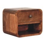 Forma Petite Wall-Mounted Bedside with Open Slot — Honey Caramel — product photograph
