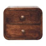 Walden Petite Curved Walnut Wall-Mounted Bedside — California Walnut — product photograph