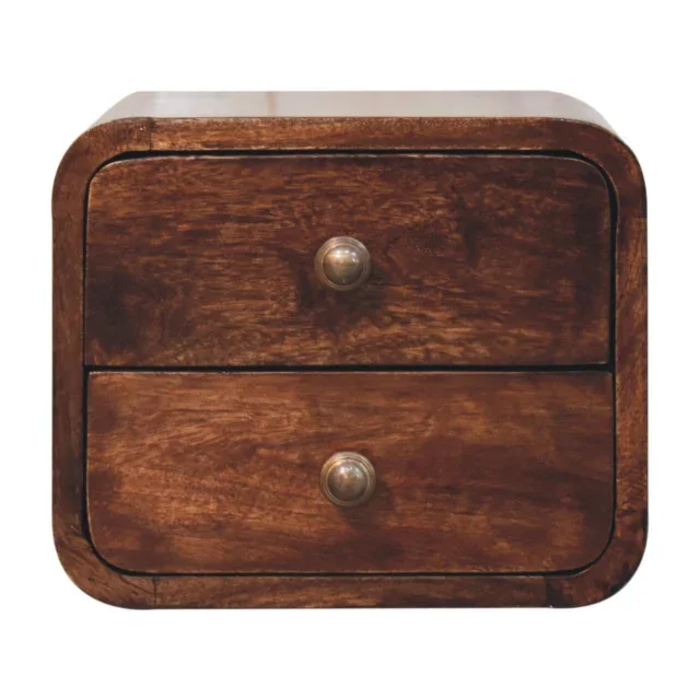 Lina Petite Two-Drawer Floating Bedside — California Walnut — alternate view