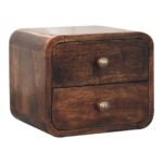 Walden Petite Curved Walnut Wall-Mounted Bedside — California Walnut — product photograph