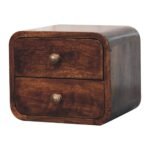 Walden Petite Curved Walnut Wall-Mounted Bedside — California Walnut — product photograph