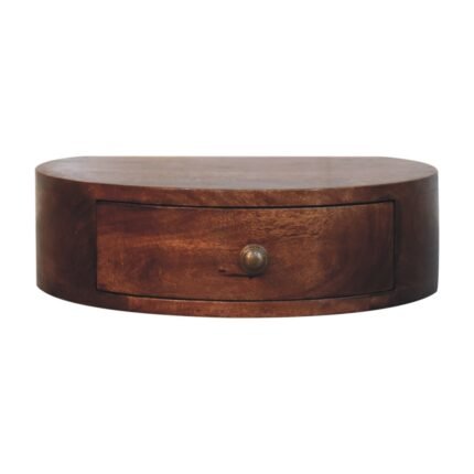 Lina Rounded Floating Bedside — Honey Caramel