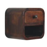 Lina Petite Curved Bedside with Open Slot — Chestnut — product photograph